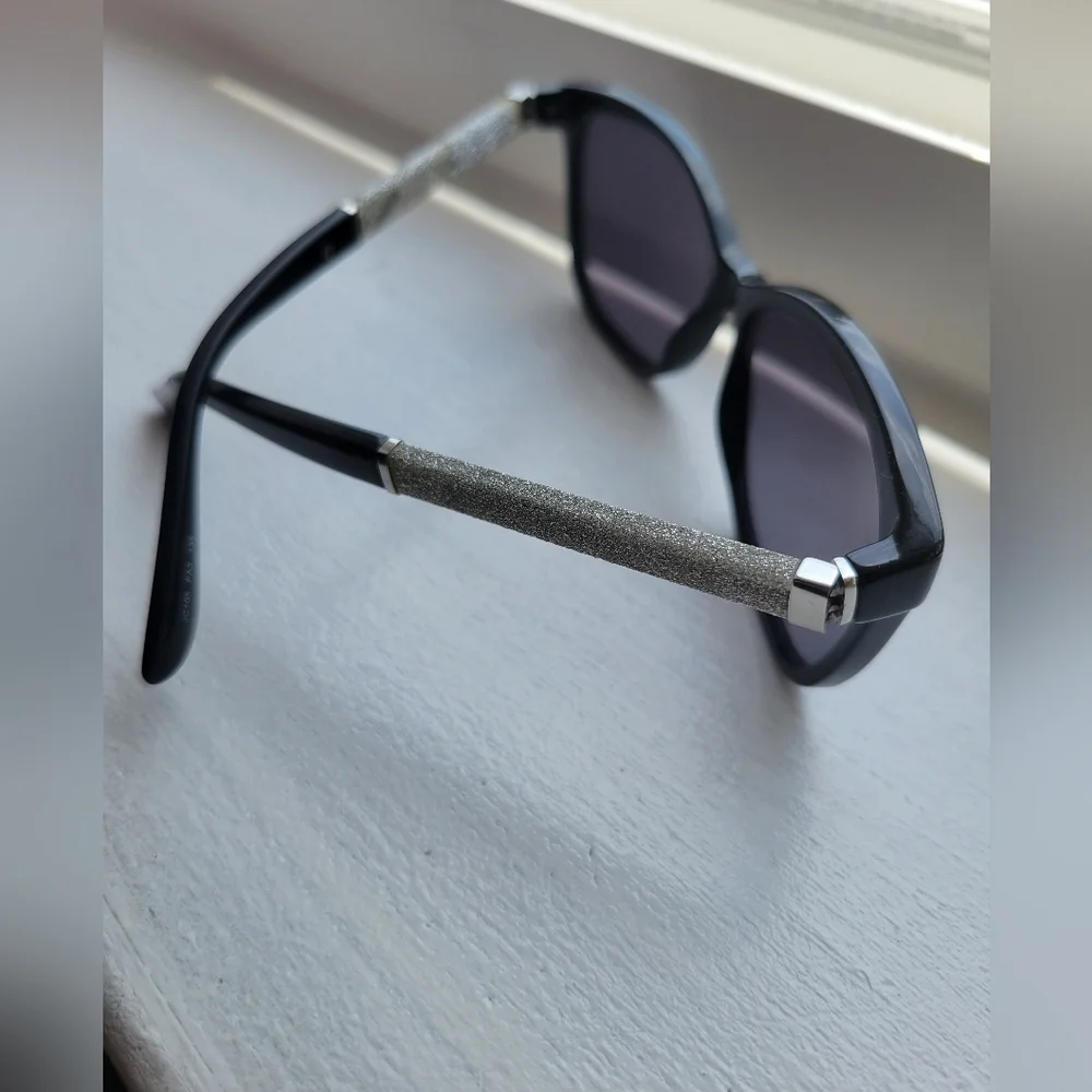 Jimmy Choo Cora Black and Silver Sunglasses.